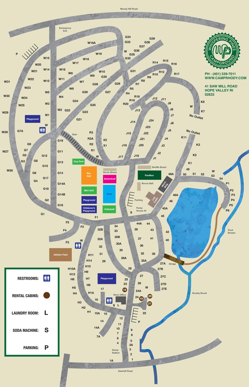 Camp Map - Whispering Pines Camping